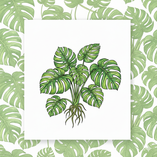 Karikatur einer Monstera