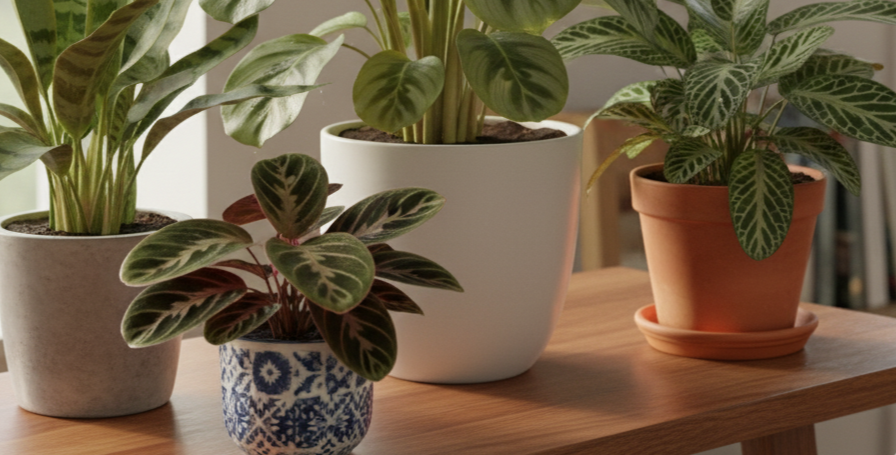 eine schöne Anordnung von verschiedenen Calathea