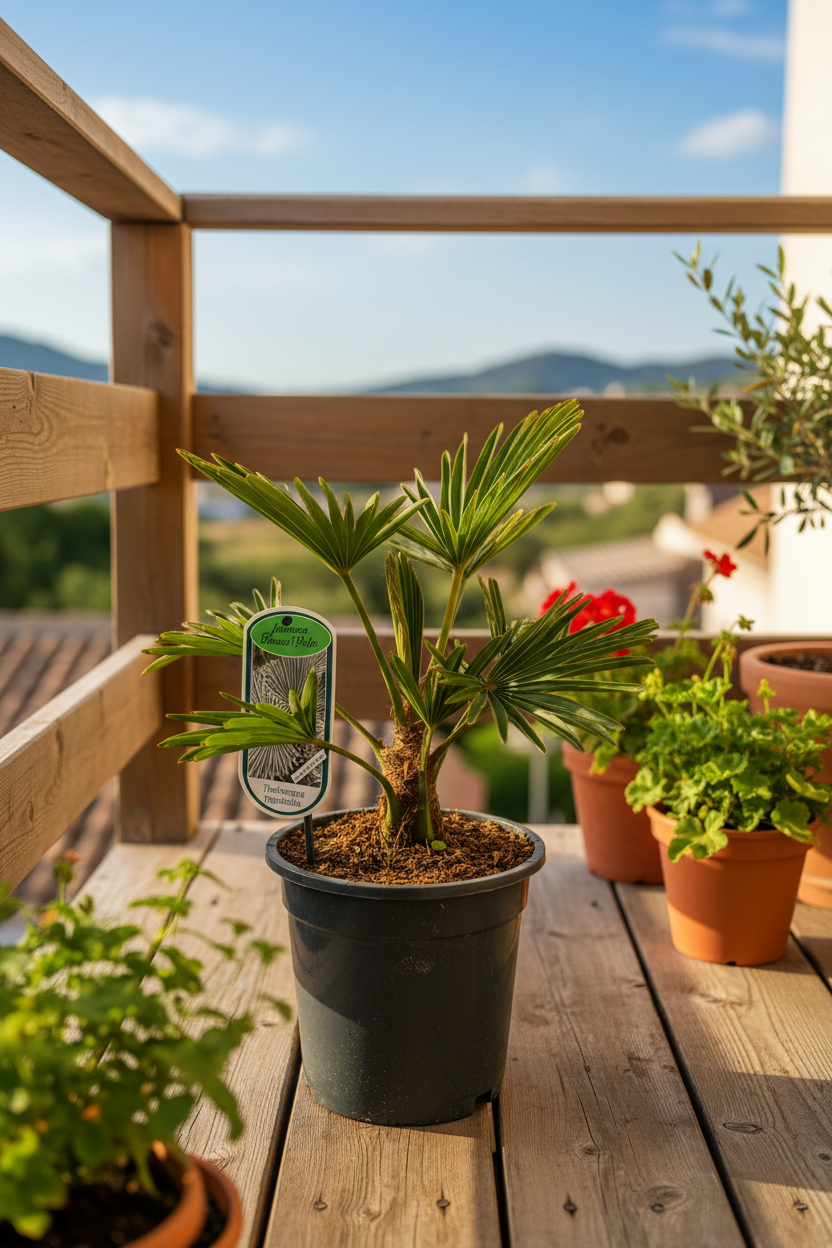kleine Palme im Zuchttopf